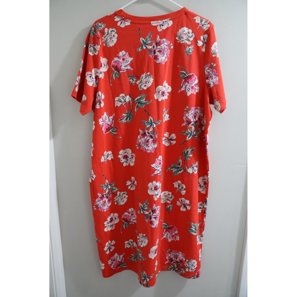 Joules Orange Floral Print Short Sleeve Tunic Dress UK 16 US 12 EU 44 - Picture 6 of 6